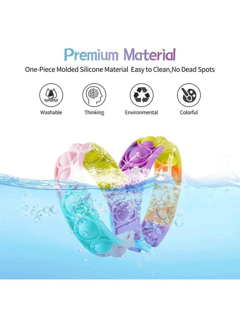 24 Pack Pop Bracelet Bubble Fidget Toys for Party Favors, Hand Finger Silicone Wristband Bulk for Student Classroom Prizes, Goodie Bag Fillers Stuffers Birthday Gifts for Kid (Random Color) - Image 5